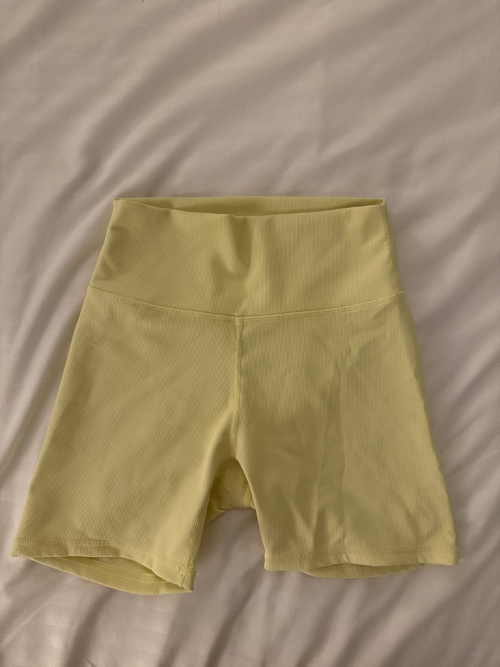 Active Ribbed Bike Shorts - Butter Yellow